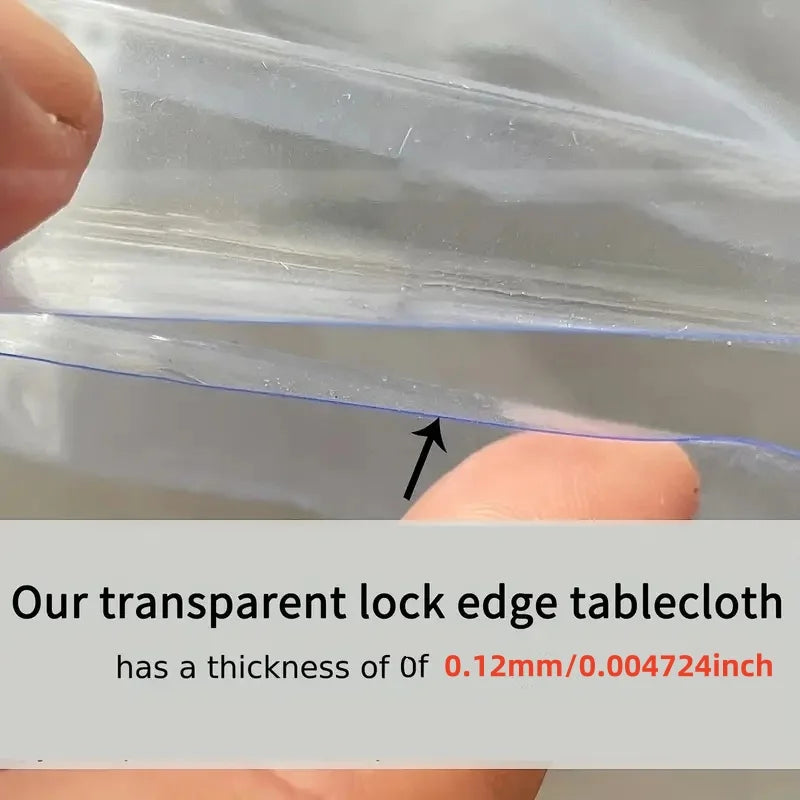 Transparent Plastic Tablecloth – Thin Oil-Proof Wipeable Table Cover for Dining, Parties & Camping (Odorless)