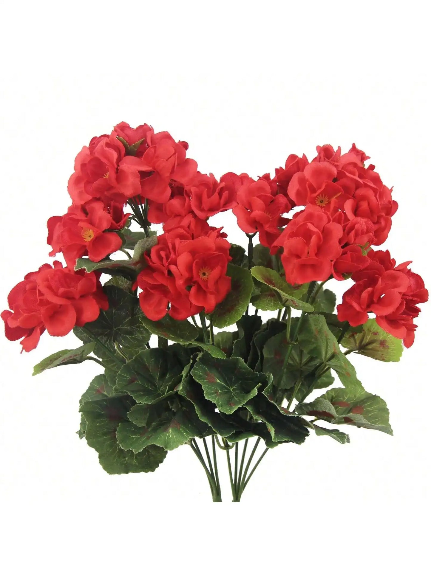Bright Red Artificial Flowers – UV-Resistant Decor for Indoor & Outdoor Use, Garden, Porch, Window & Vase Centerpieces (1/2/4 Pack)