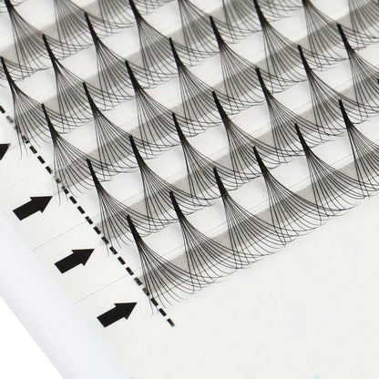 AGUUD 10-Tray Premade Volume Lashes – Super Fans with Needle Stem & Narrow Base for Eyelash Extensions