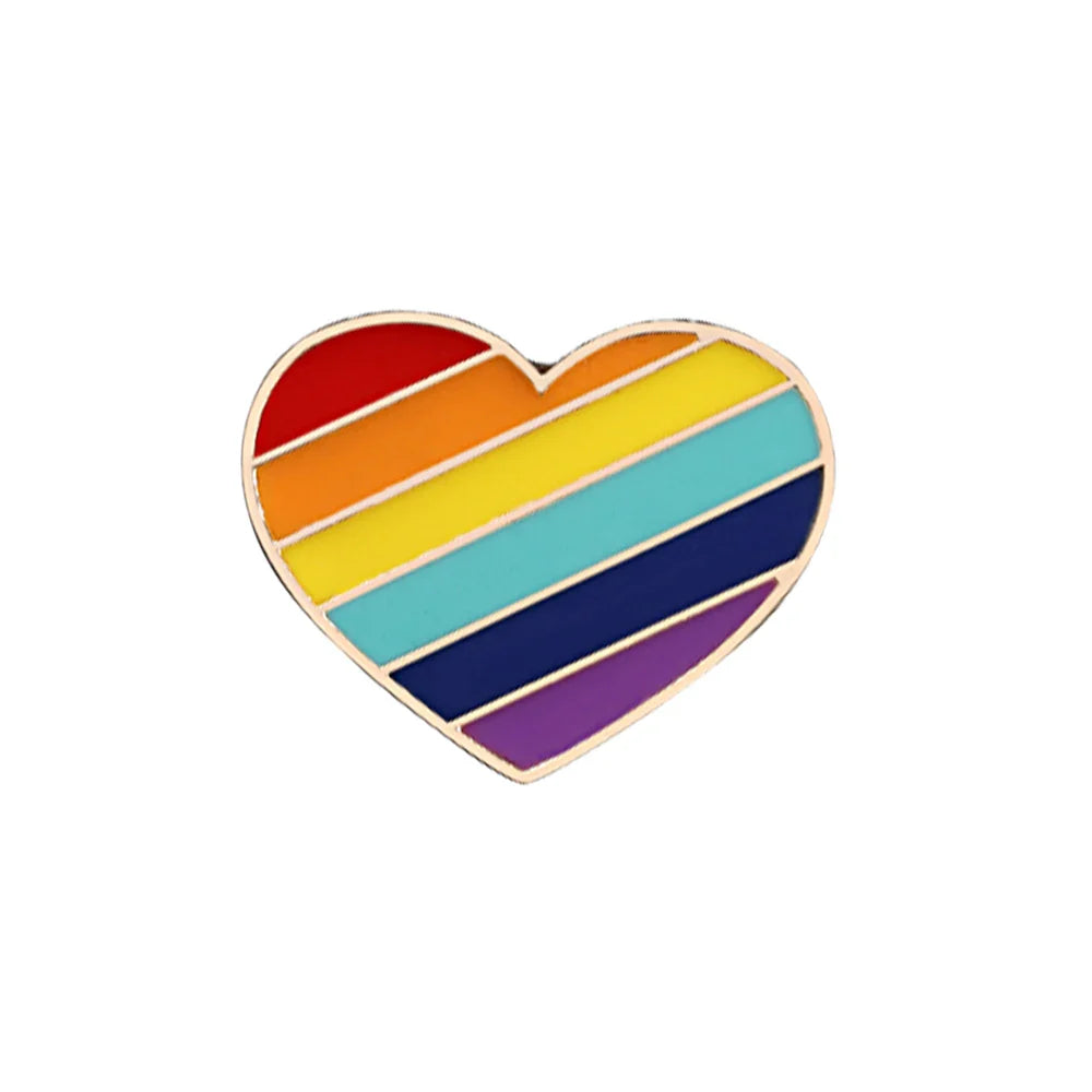 LGBT Rainbow Enamel Pins — Custom Heart & Flag Brooches for Bag, Shirt, Lapel, YES Gesture, Jewelry Gifts