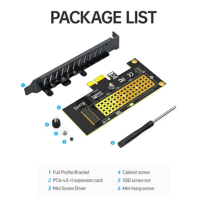 JEYI M.2 NVMe SSD to PCIe 4.0 x1 Adapter Card – 2280 PCI-E Gen4 16Gbps Expansion for Desktop PC