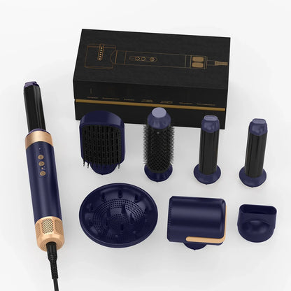 UKLISS 7-in-1 Hair Dryer Brush & Air Styler Set – Curling Iron, Round Brush & Straightener All-in-One Styling Tool for Women