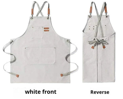 New Fashion Canvas Kitchen Apron – Unisex Chef Work Apron for Grill, Restaurant, Bar, Shop, Cafes, and Beauty Nail Studios