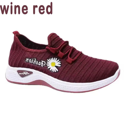 Women's Fashion Sports Shoes – Breathable Mesh, Soft Thick Sole, Lightweight Casual Trendy Coconut Sneakers