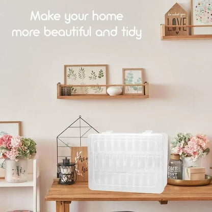 Durable Transparent Plastic Storage Box – 14/30 Compartments Organizer for Jewelry & Small Items