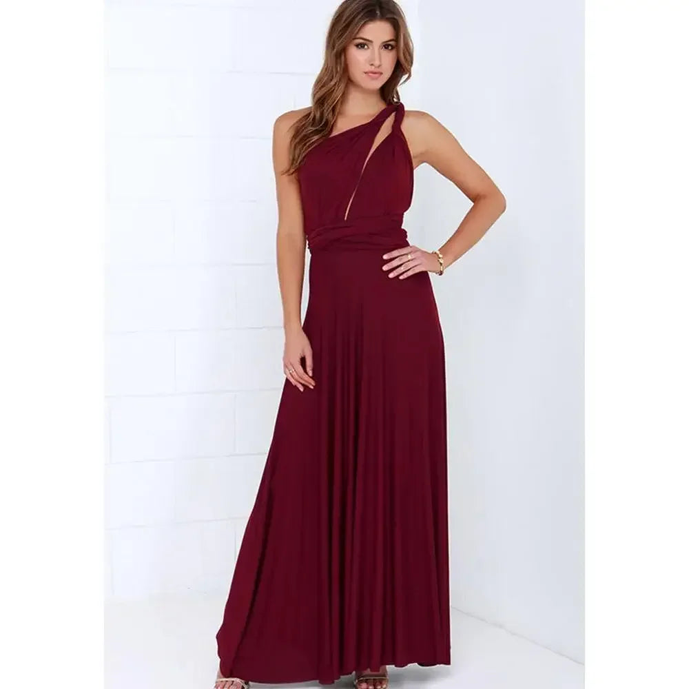 Women’s Summer Sexy V-Neck Maxi Dress – Multi-Wear Strappy Long Party Dress