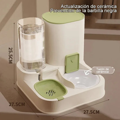 Automatic Cat Feeder & Water Dispenser – Large Capacity Dry & Wet Food Container