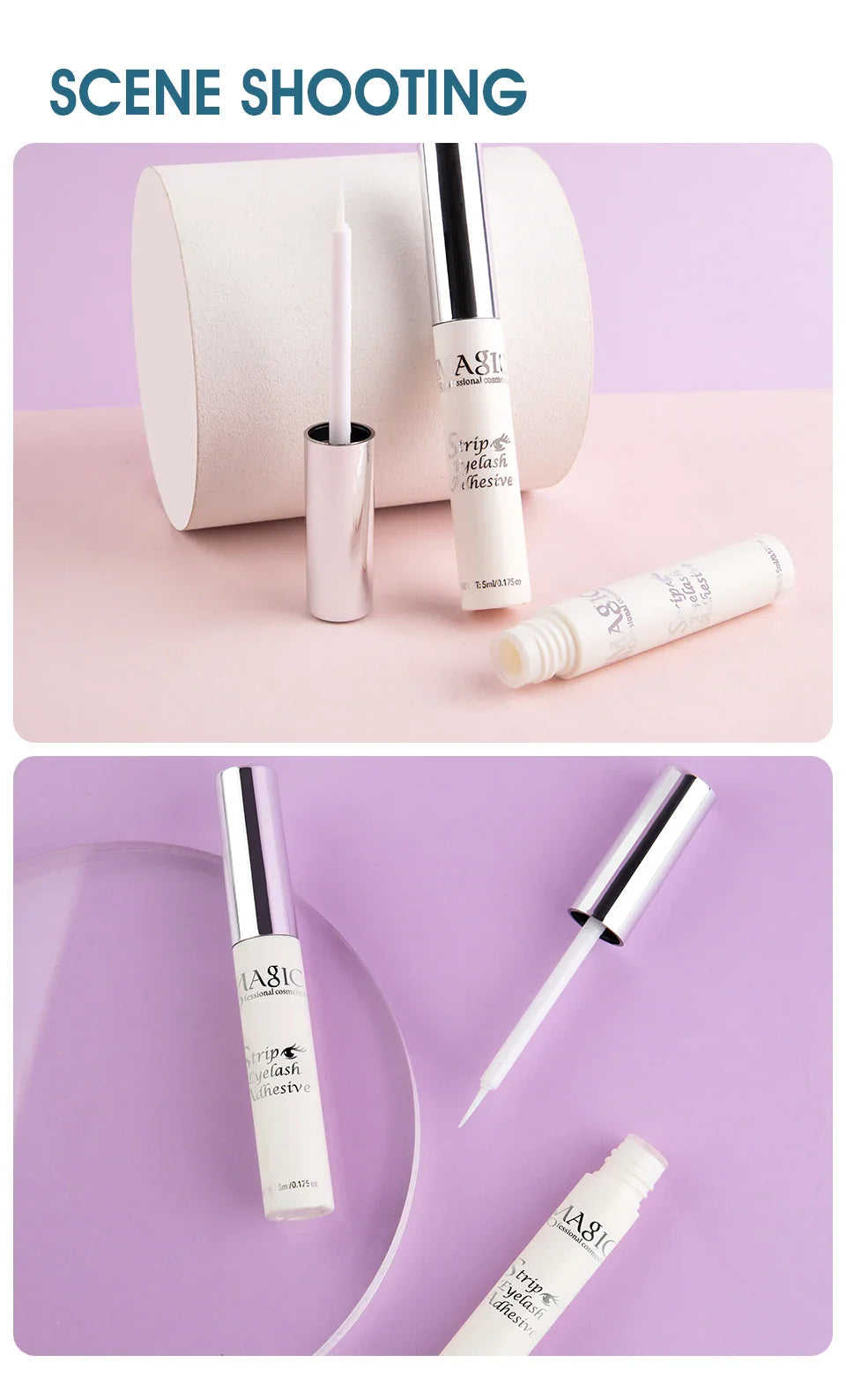 IMAGIC 5ml False Eyelash Extension Glue — Waterproof, Fast-Dry, Long-Lasting Transparent Eyelash Primer Tool with No Irritation