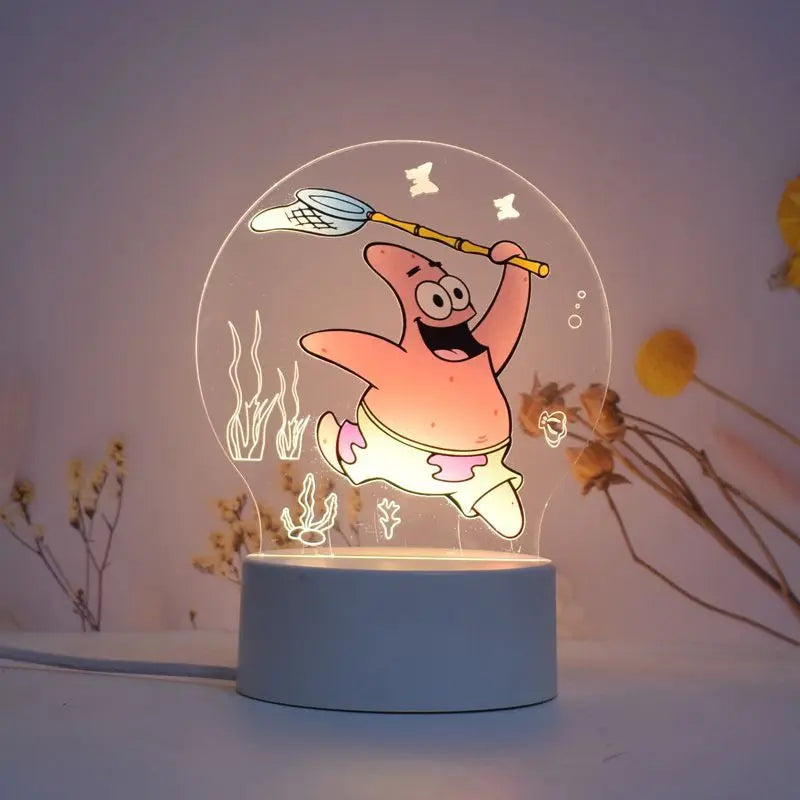 SpongeBob & Patrick Star 3D Night Light — Cartoon Animation Creative Decorative Lamp for Children’s Room