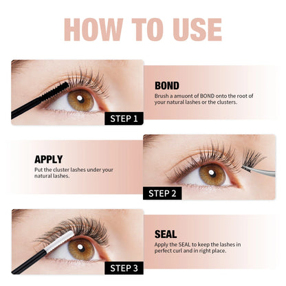 GEMERRY 10ml 2-in-1 Lash Bond & Seal Glue — Waterproof Long-Lasting Adhesive for DIY Cluster Eyelash Extensions