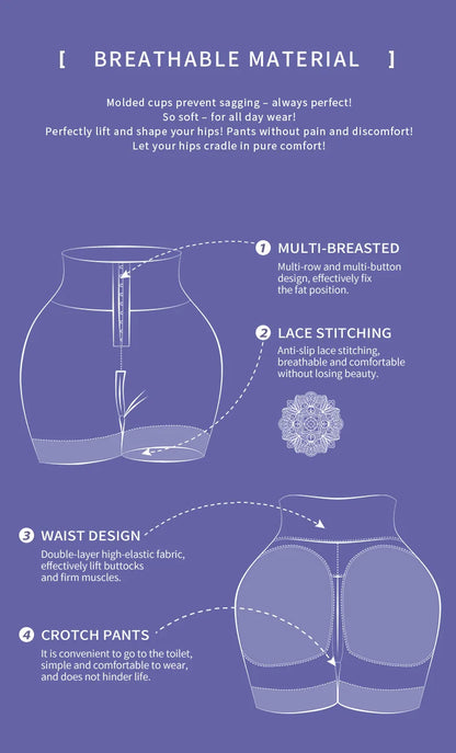 Women’s High Waist Body Shaper Panties — Butt Lifter Slimming Shapewear BBL Shorts with Tummy Control