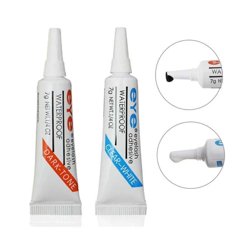 Waterproof Eyelash Glue — Strong Adhesive for False Lashes, 7g Dark or Clear Makeup Accessory
