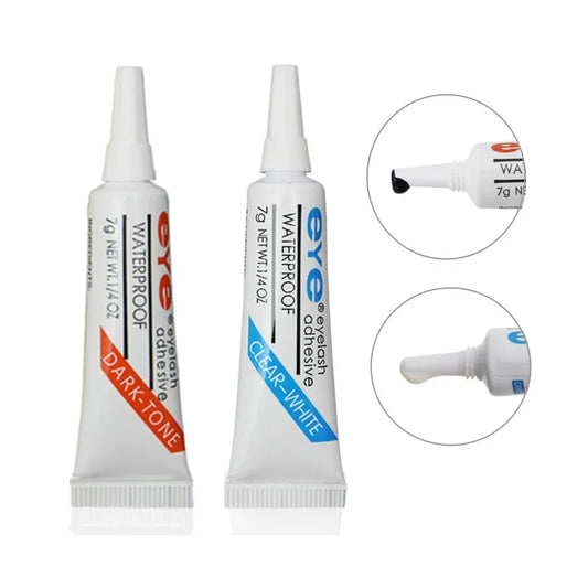Waterproof Eyelash Glue — Strong Adhesive for False Lashes, 7g Dark or Clear Makeup Accessory