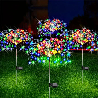 8-Mode Solar Outdoor LED Globe Lamp – Dandelion Fireworks Light with 90/120/150/180/200 LEDs for Garden, Lawn & Holiday Decorations