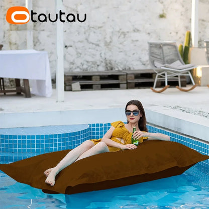 OTAUTAU Rectangular Floating Pool Bean Bag Cover – Waterproof Beach Pillow, Pouf Sofa Bed & Chaise Lounge DD034