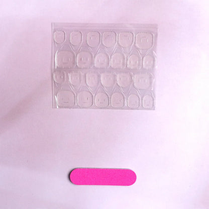 24-Piece Black Square Press-On Nails - Long Ballet Almond False Nail Tips for Women & Nail Art