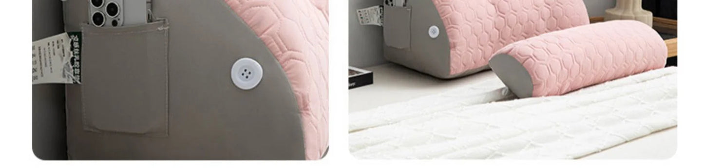 Soft Lumbar Bedside Cushion – Wedge Pillow for Back Support, TV Lounger & Reading, Decorative Bed Pillow
