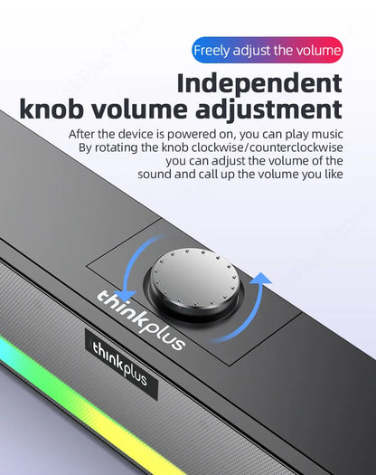 Lenovo TS33 Bluetooth 5.0 Speaker - Original Desk Subwoofer with AUX, Surround Sound for Home & Movies