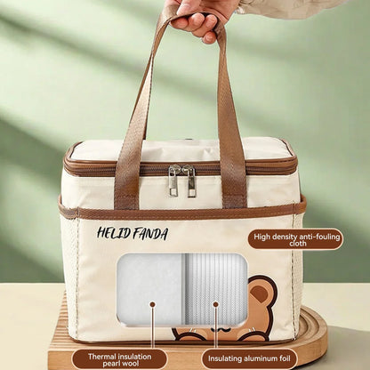 WORTHBUY Cute Thermal Lunch Bag – Large Capacity Insulated, Waterproof & Portable Picnic Cooler for Students