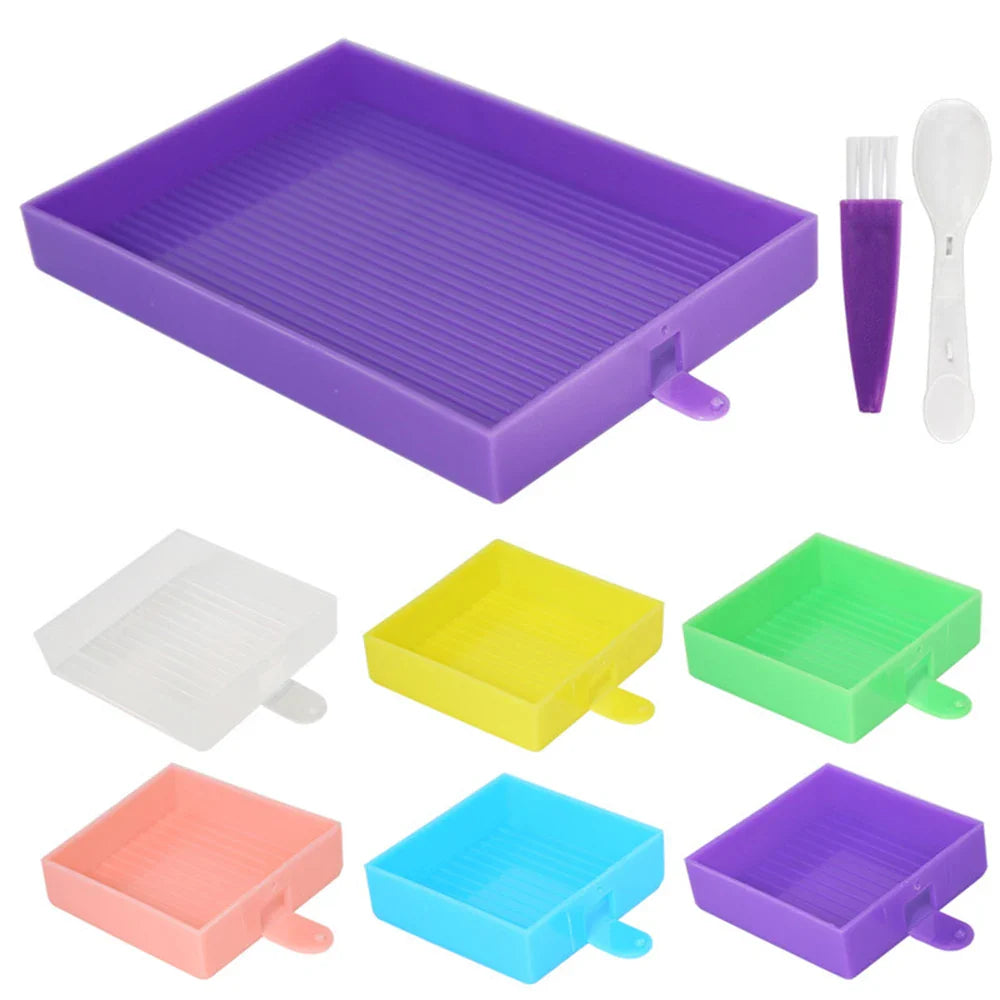 6-Grid Diamond Painting Accessory Tray Kit – Large Capacity Plate for Nail Art, Beading, and Cross Stitch