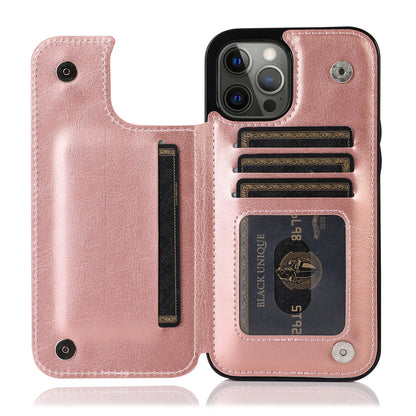 Luxury PU Leather Wallet Case - Kickstand Card Holder Cover with Slots for iPhone 15 14 13 12 11 Pro Max SE X XR XS Max 8 7 6 Plus