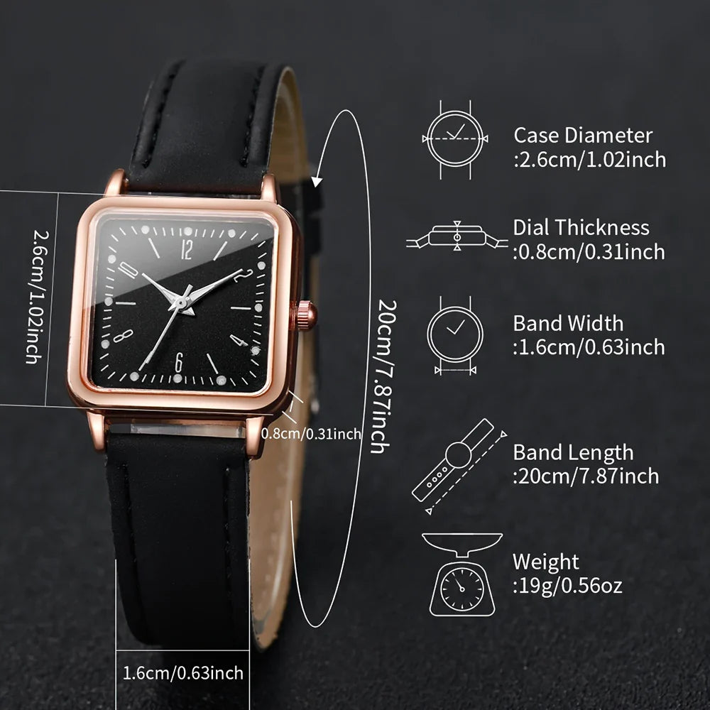 4PCS Minimalist Luxury Watch Set - Leather Belt Quartz Watches for Men and Women, Perfect for Business and Leisure