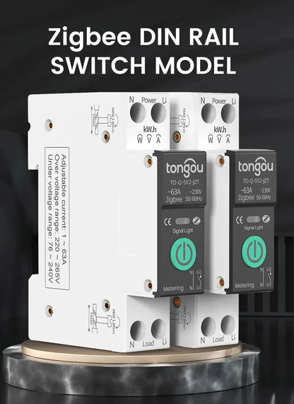 TUYA WiFi/ZigBee Smart Circuit Breaker – MCB with Over Current & Under Voltage Protection, Power Metering, 1-63A Remote Control Switch