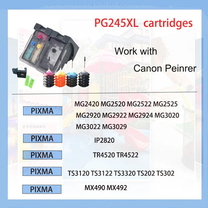Vilaxh PG-245XL CL-246XL Ink Cartridge Combo for Canon PG245 PG246 Compatible for Pixma iP2820 MX492 MG2924 MG2520 Printer High Yield Replacement Ink