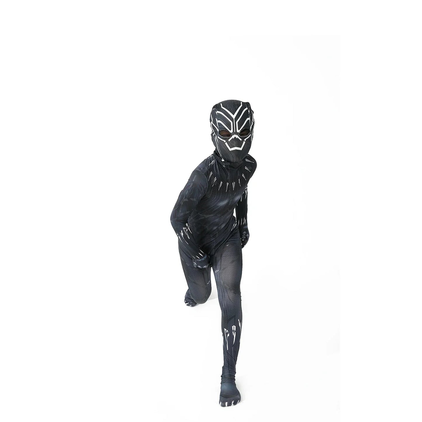 Anime Superhero Black Panther Cosplay Costume – Jumpsuit Bodysuit for Kids, Boys & Adults, Halloween Dress-Up