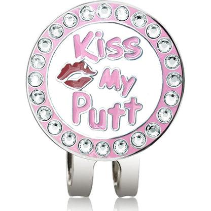 Golf Ball Marker with Hat Clip – Magnetic Alloy Marker, Tiger Putter Flog Glass & Lucky Clover Gift for Golfers