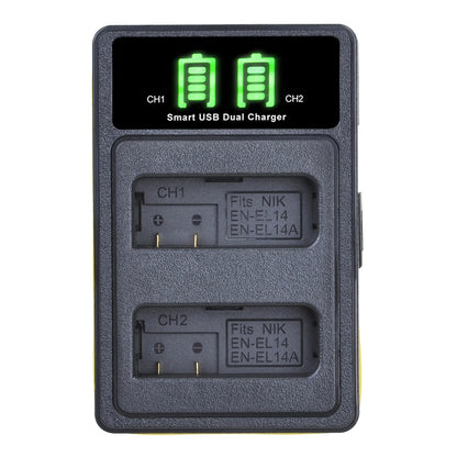 EN-EL14/EN-EL14a Battery Charger – Compatible with Nikon D5200, D3100, D3200, D5100, P7000 Series
