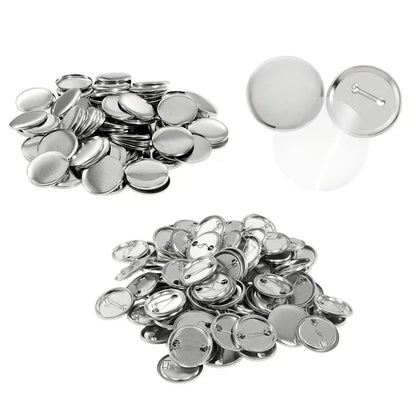 100 Sets Round Badge Pin Button Maker Machine - 25/32/37/44/58MM, DIY Punch Press Machine, Manual Badge Parts Consumables