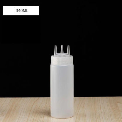 Plastic Squeeze Sauce Bottle – Graduated Jam & Salad Container with 3 Nozzles
