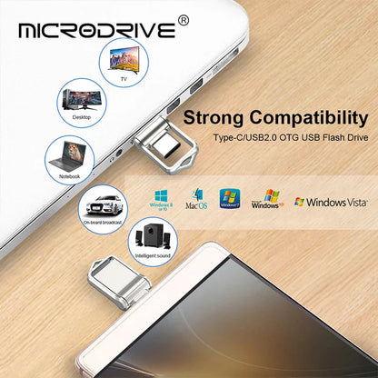 OTG Type-C Pen Drive – Mini Metal USB Memory Stick 32GB to 128GB for Smartphones & Huawei