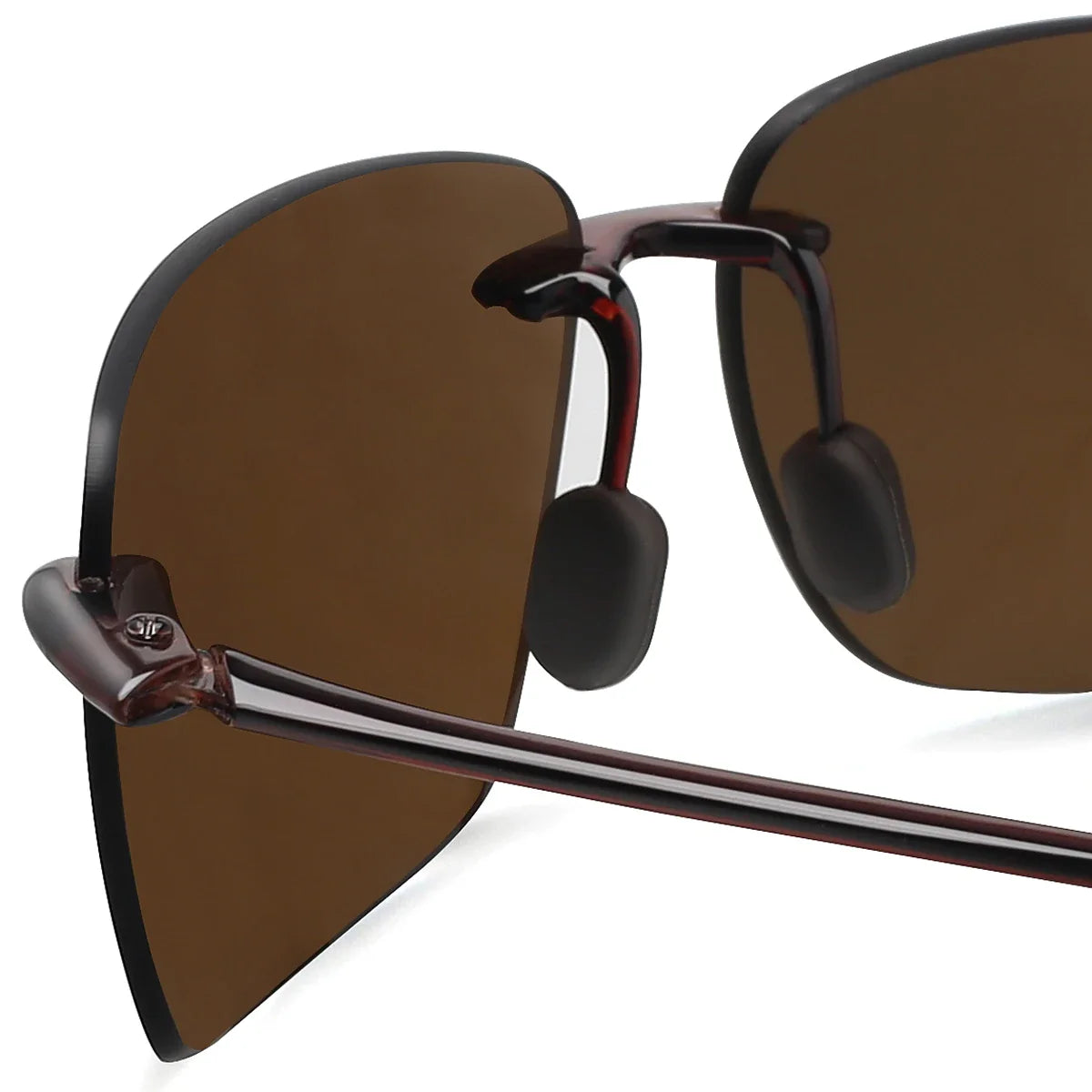 JULI Polarized Classic Sports Rimless Sunglasses – Ultralight Rectangle Frame for Men, Ideal for Fishing, Driving, UV400 Protection, Model MJ8009