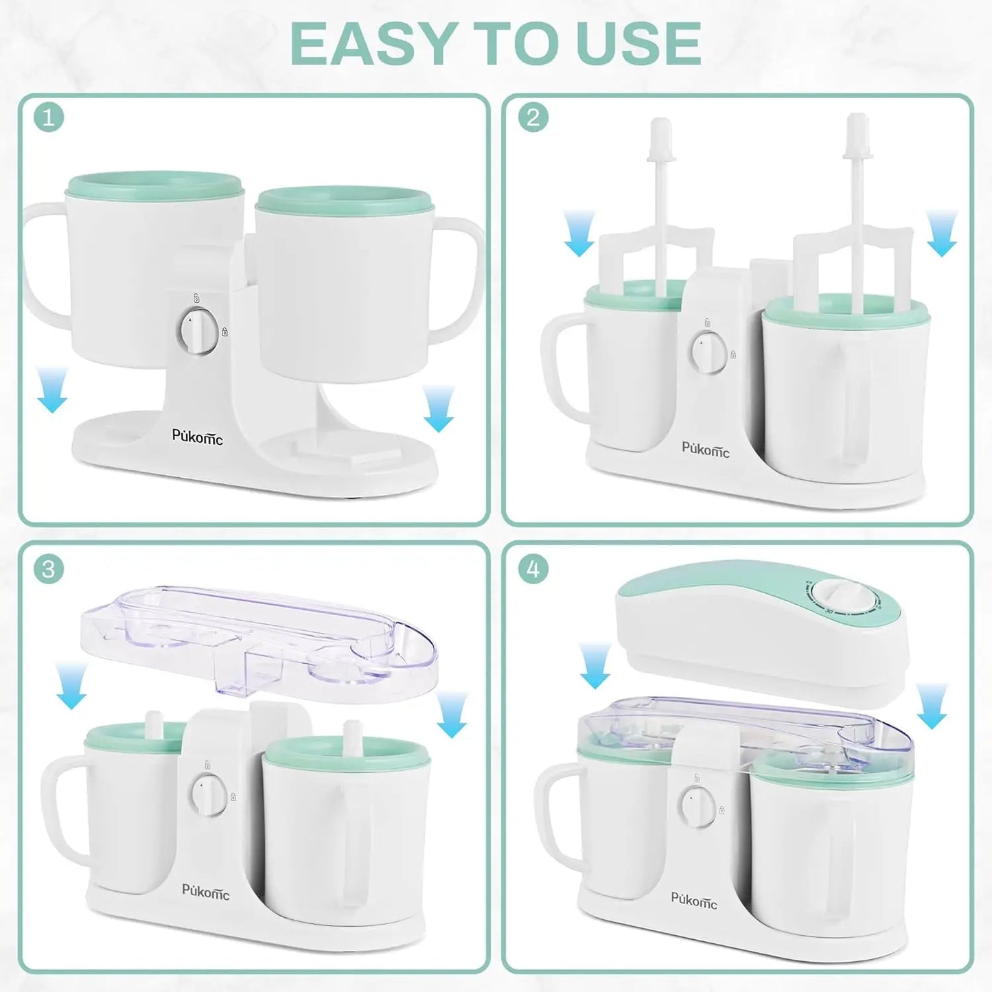 Home Ice Cream Maker with Dual Bowls – Easy-to-Use & Clean Electric Ice Cream Machine in White & Green