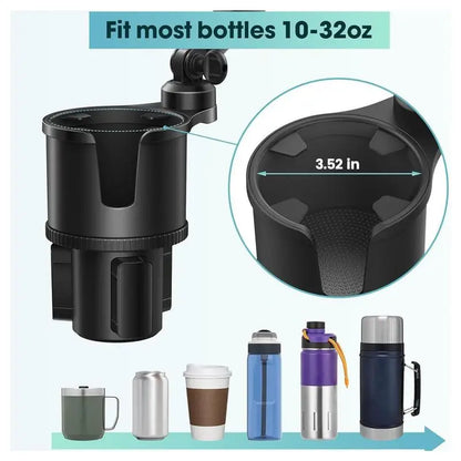 Car Cup Holder Phone Mount - 360° Rotation Magnetic Smartphone Stand for Auto Use