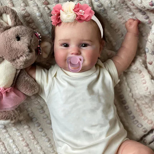 MRB 50cm Full Vinyl Reborn Doll Maddie – Waterproof Lifelike Girl Doll with Hand-Painted Veins, Christmas Gift