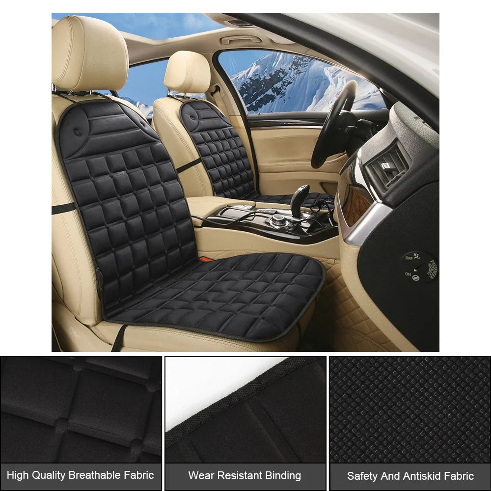 12V Electric Heated Car & Home Seat Cushion — Universal Warm Winter Cushion Cover