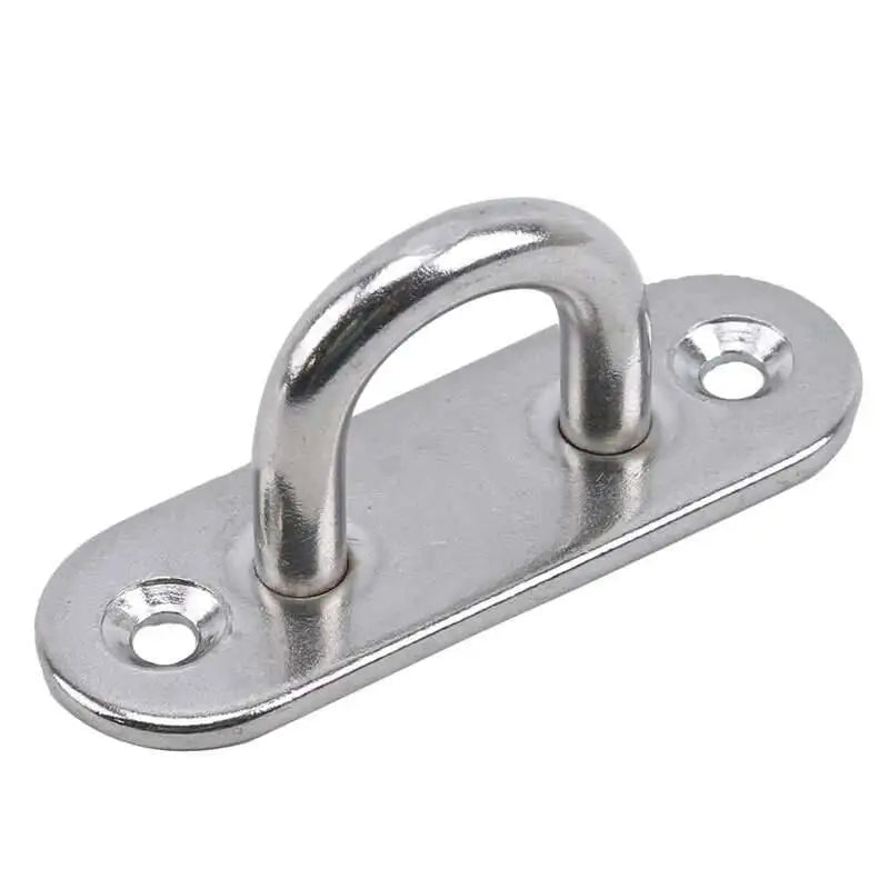 304 Marine Grade Stainless Steel Oval Eye Deck Buckle Staple Set – M5 M6 M8 Fasteners for Boat Shade Sail Mounting
