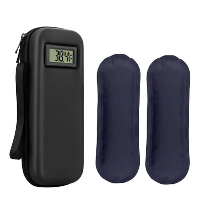 Insulin Cooler Travel Case — Refrigerated Medicine Organizer Bag with Thermometer Display for Diabetic Medication