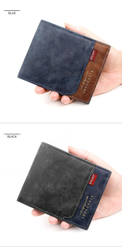 Personalized Men’s Short Wallet – High-Quality Classic Card Holder with Zipper Coin Pocket & Money Clip