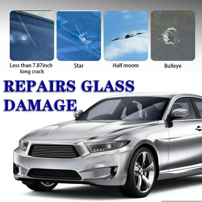 Windshield Repair Kit – DIY Automotive Glass Tool for Chips, Cracks & Star-Shaped Damage with Nano Fluid Filler
