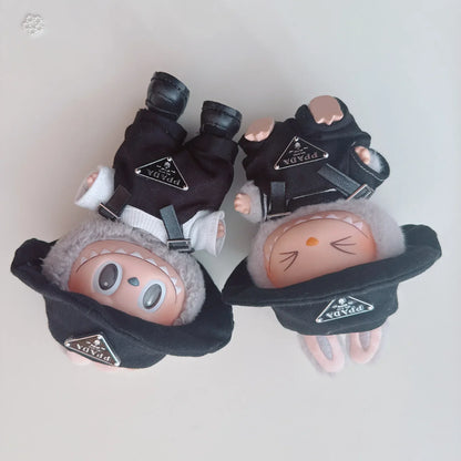 17cm Labubu Mini Doll Outfit Set - Hat, Clothes & Shoes for Labubu II Sitting Party Game Accessories