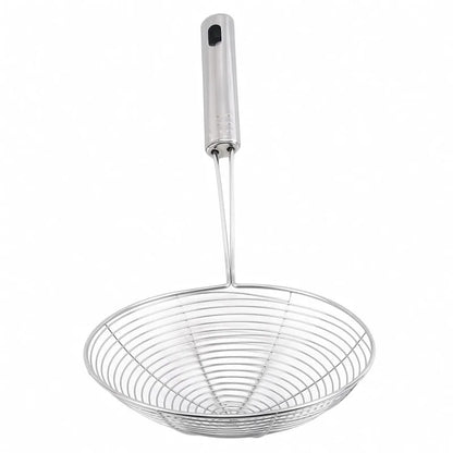 Stainless Steel Oval Skimmer - Mesh Oil Pot Food Filter, Cookware Colander, Fried Food Strainer for Kitchen Baking and Cooking
