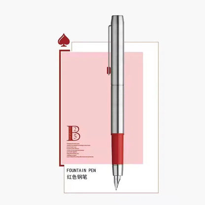 MAJOHN B25 Metal Fountain Pen - Fine Nib Stainless Steel Writing Pen with Ink Absorber for Business & Office Use