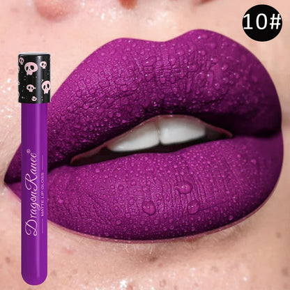Colored Lip Gloss – Waterproof Matte Lip Glaze in Test Tube, Easy-to-Apply, Long-Lasting Party Lip Makeup
