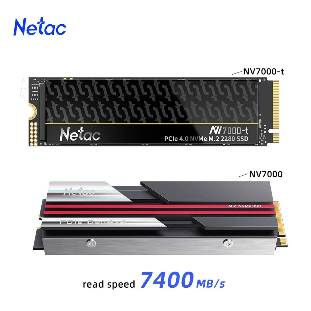 Netac NVMe M.2 PCIe 4.0 2280 SSD — 7400MB/s | 512GB / 1TB / 2TB / 4TB Internal SSD for PS5, Laptop & PC