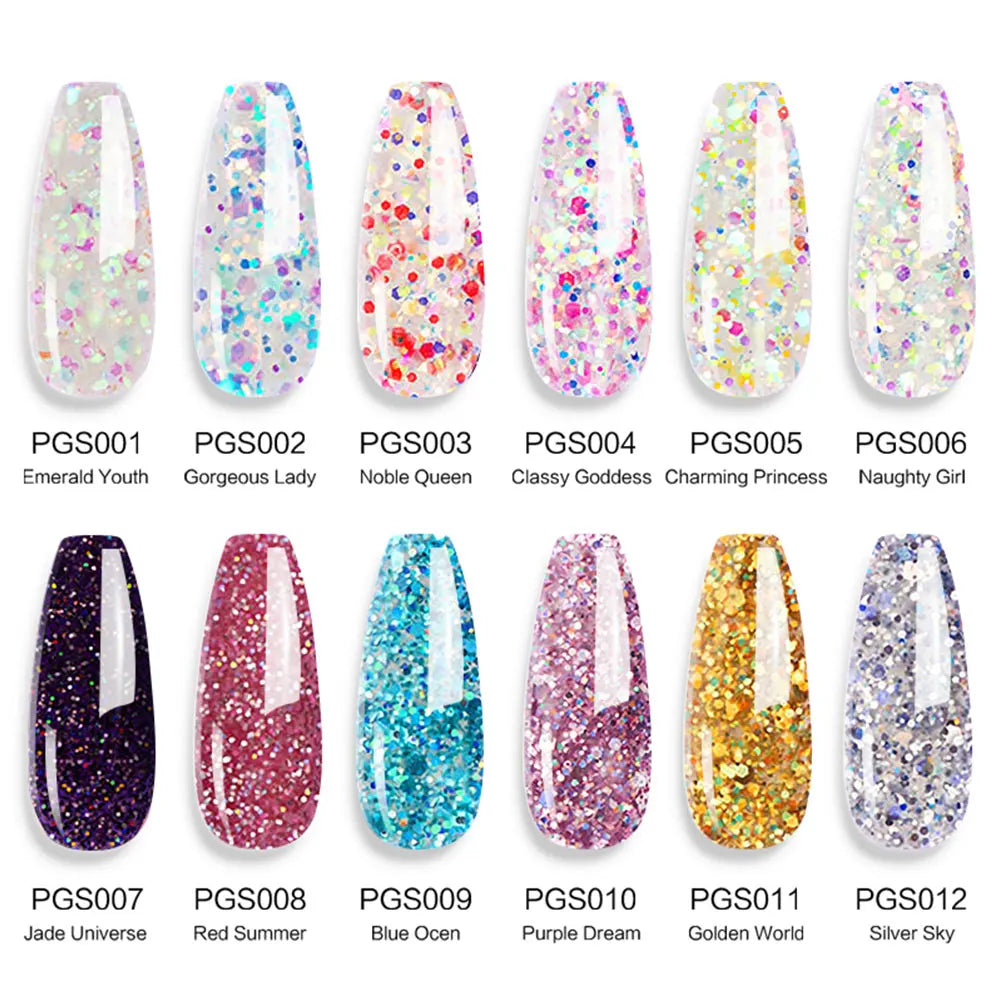 LIMEGIRL 30ml Nail Extension Gel – Glitter Soak-Off Acrylic UV Poly Gel for Quick Nail Build & Manicure