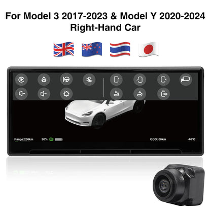 CATRONICS Head-Up Display for Tesla Model 3/Y – 8.9-Inch Linux System with CarPlay, Energy Consumption & Driving Data Detection